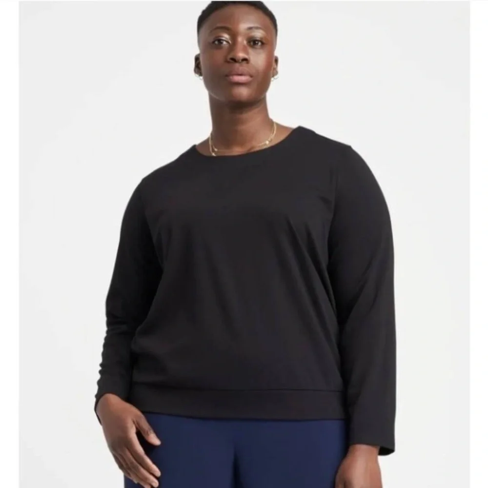 Universal Standard Leah Ponte Top Black Medium 18 20